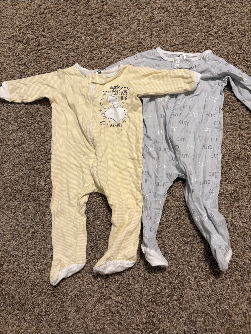 Set of 2 3-6 Month Gerber Cotton Footies